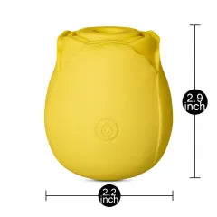 10-Function Yellow Color Silicone Clitoral Sucking Rose Vibrator
