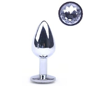 Clear Small Metallic Anal Plug