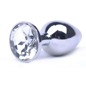 Clear Small Metallic Anal Plug