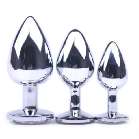 Clear Small Metallic Anal Plug