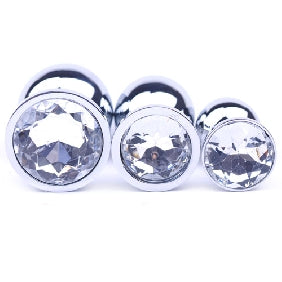 Clear Small Metallic Anal Plug