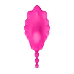 10 Speeds Magenta Color Remote Control Silicone Wearable Panty Vibrator with Beads
