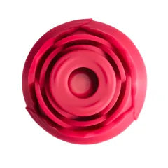 Customizable 7-Function Red Color Silicone Clitoral Rose Sucking Vibrator with Vibrating Tongue