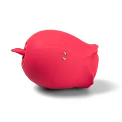 Customizable 7-Function Red Color Silicone Clitoral Rose Sucking Vibrator with Vibrating Tongue