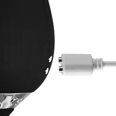 10-Speed Black Color Silicone Clitoral Sucking Rose with Thrusting Vibrator