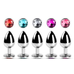 Blue Medium Metallic Anal Plug