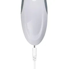 9-Speed White & Grey Vibrating Wand, Waterproof, USB Rechargeable, 10.8" Length, 2.8" Insertable