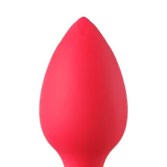 Red 10-Speed Rechargeable Waterproof Vibrating Butt Plug with Remote Control