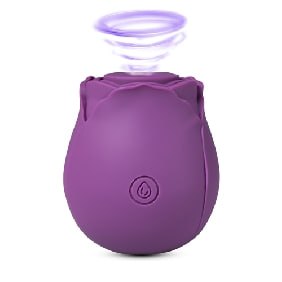 7-Function Purple Color Silicone Clitoral Sucking Rose Vibrator