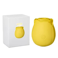 10-Function Yellow Color Silicone Clitoral Sucking Rose Vibrator
