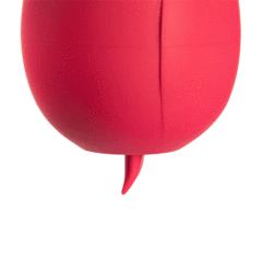 Customizable 7-Function Red Color Silicone Clitoral Rose Sucking Vibrator with Vibrating Tongue