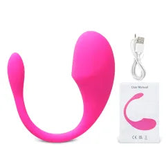 Pink Vibrating Egg with 9-Speed App-Controlled, Medical Grade Silicone, Waterproof, Plug-In Rechargeable