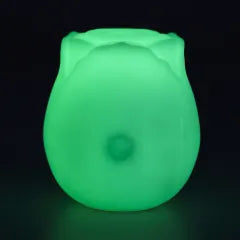 Glow-in-the-Dark 10-Function White Silicone Rechargeable Clitoral Sucking Rose Sex Toy