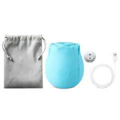 Glow-in-the-Dark 10-Function White Silicone Rechargeable Clitoral Sucking Rose Sex Toy