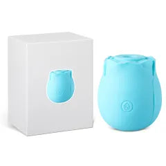 Glow-in-the-Dark 10-Function White Silicone Rechargeable Clitoral Sucking Rose Sex Toy