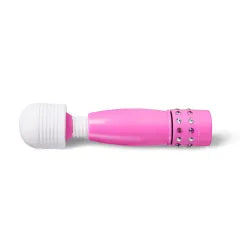 Pink Color Mini Wand Vibrator with Diamonds