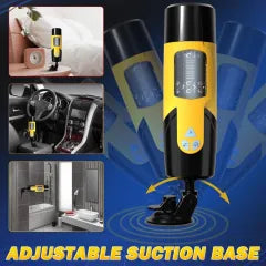 7-Speed Black & Yellow App-Controlled Rechargeable Masturbator with Vibrating, Thrusting & Rotating Functions