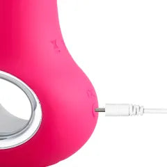 Red Color 12-Speed Silicone Vibrator with Sucking, Finger-Like, and Beaded Up-and-Down Motion Functions