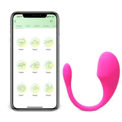 Pink Vibrating Egg with 9-Speed App-Controlled, Medical Grade Silicone, Waterproof, Plug-In Rechargeable