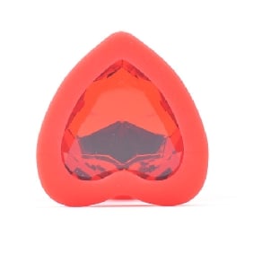 Small Size Red Color Silicone Anal Plug with Heart Shape Diamond