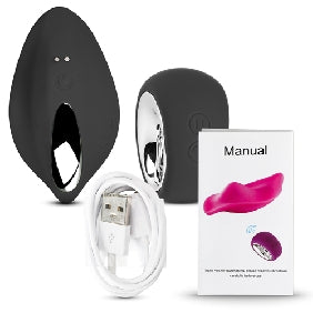 9 Speeds Black Color Silicone Wearable Panty Vibrator with Wireless Remote Control