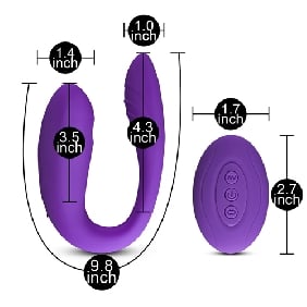 10 Speeds Purple Remote Control Rechargeable Clitoral and Couple Vibrator with Sucking Function,