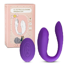 10 Speeds Purple Remote Control Rechargeable Clitoral and Couple Vibrator with Sucking Function,