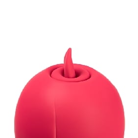 7-Function Red Color Silicone Clitoral Rose Sucking Vibrator with Vibrating Tongue