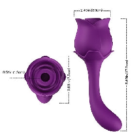 10 Speeds Purple Color Silicone Clitoral Sucking Rose with G-Spot Vibrator