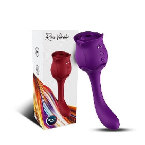 10 Speeds Purple Color Silicone Clitoral Sucking Rose with G-Spot Vibrator